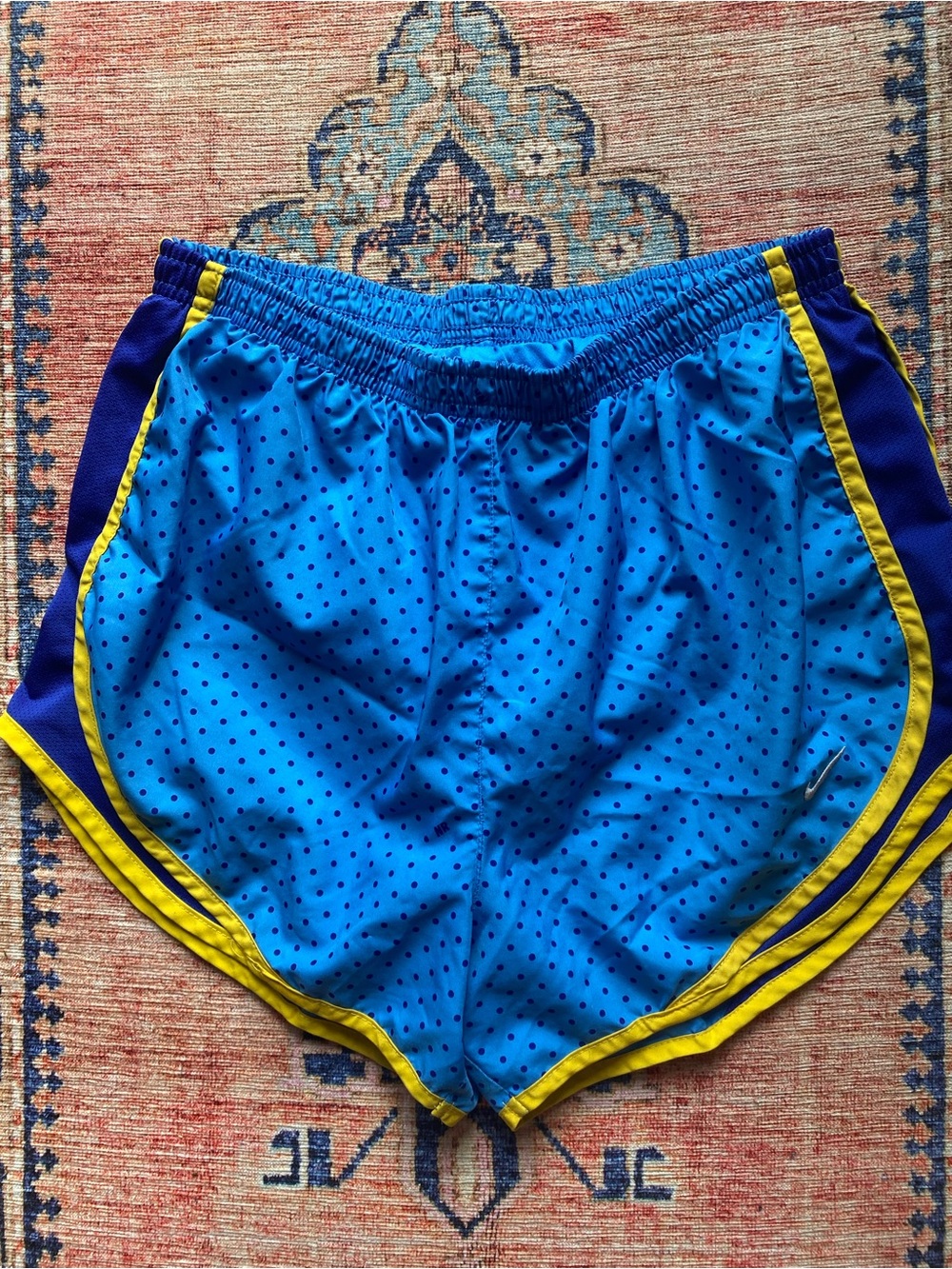Nike Bright Blue Dri-FIT Athletic Shorts with Navy Dot Accents
